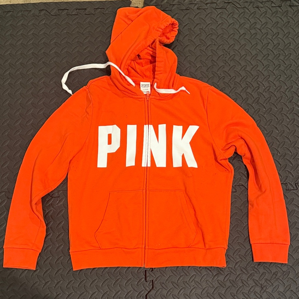 PINK Victoria's Secret Orange Varsity Jacket
